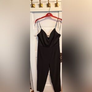 Finders Keepers Black Spaghetti-Strap Jumpsuit